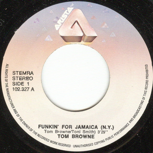Tom Browne : Funkin' For Jamaica (N.Y.) (7", Single)