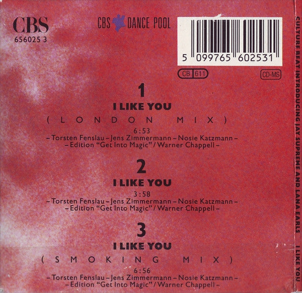Culture Beat Featuring Lana E. And Jay Supreme : I Like You (CD, Mini, Maxi)