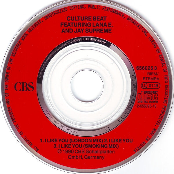 Culture Beat Featuring Lana E. And Jay Supreme : I Like You (CD, Mini, Maxi)