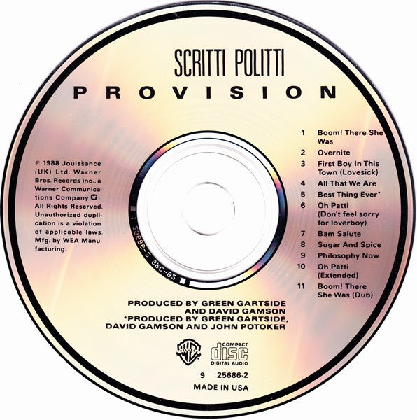 Scritti Politti - Provision (CD Tweedehands) - Discords.nl