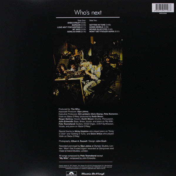 The Who : Who's Next (LP, Album, RE, RM, 180)