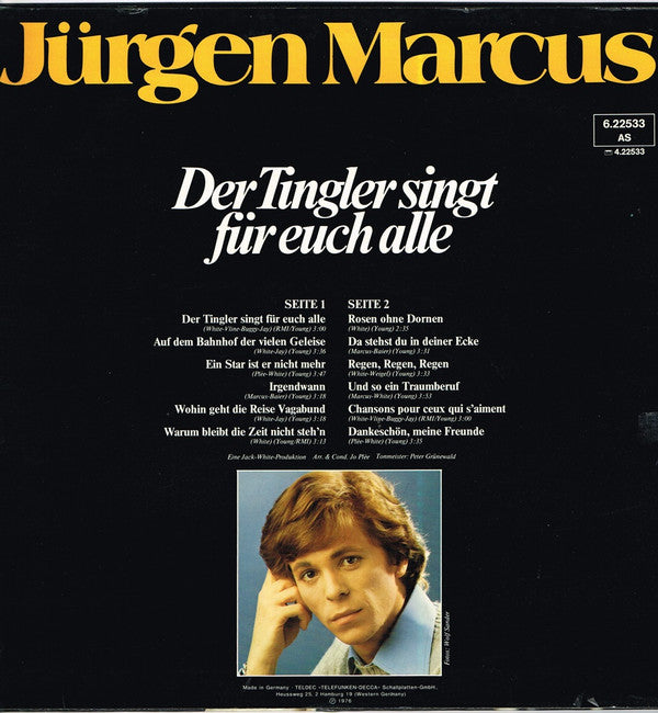 Jürgen Marcus : Der Tingler Singt Für Euch Alle (LP, Album)
