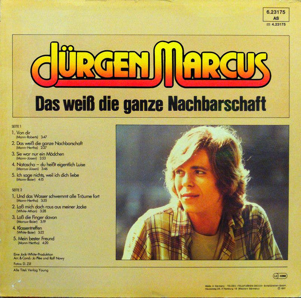 Jürgen Marcus : Das Weiß Die Ganze Nachbarschaft (LP, Album)