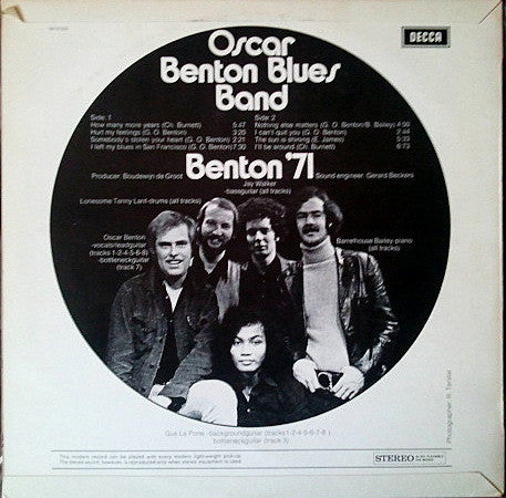 Oscar Benton Blues Band : Benton '71 (LP, Album)