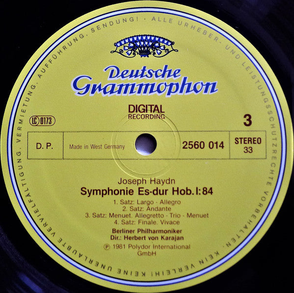 Joseph Haydn – Berliner Philharmoniker, Herbert von Karajan : 6 „Pariser“ Symphonien (3xLP + Box)