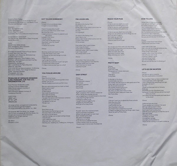 Sister Sledge : Love Somebody Today (LP, Album, SP)
