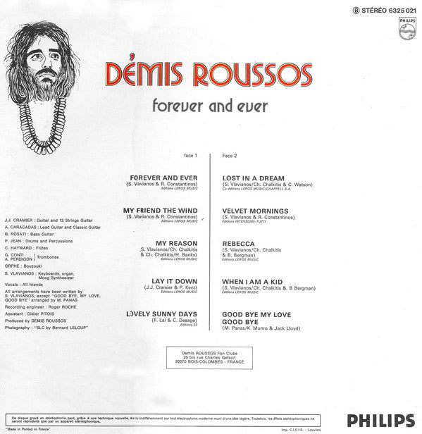 Démis Roussos* : Forever And Ever (LP, Album, C.I)