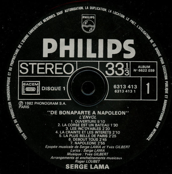 Serge Lama : De Bonaparte À Napoléon (2xLP, Album)