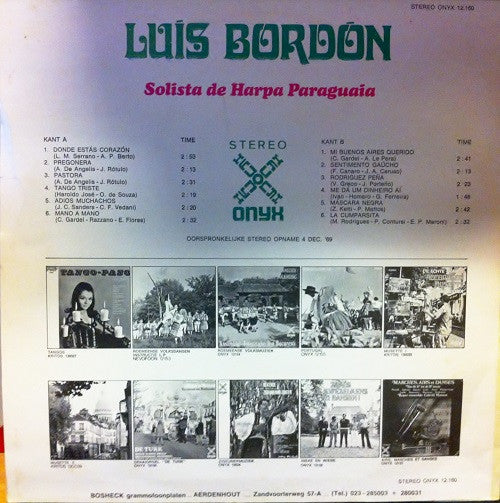 Luis Bordón : Solista De Harpa Paraguaia (LP)