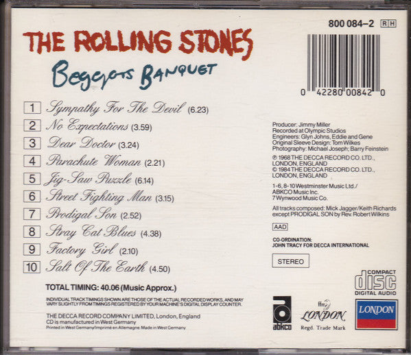 The Rolling Stones : Beggars Banquet (CD, Album, RE)
