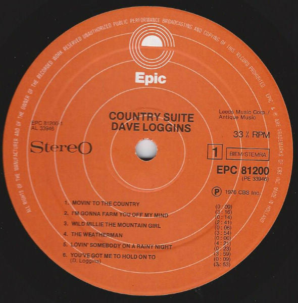 Dave Loggins : Country Suite (LP, Album)