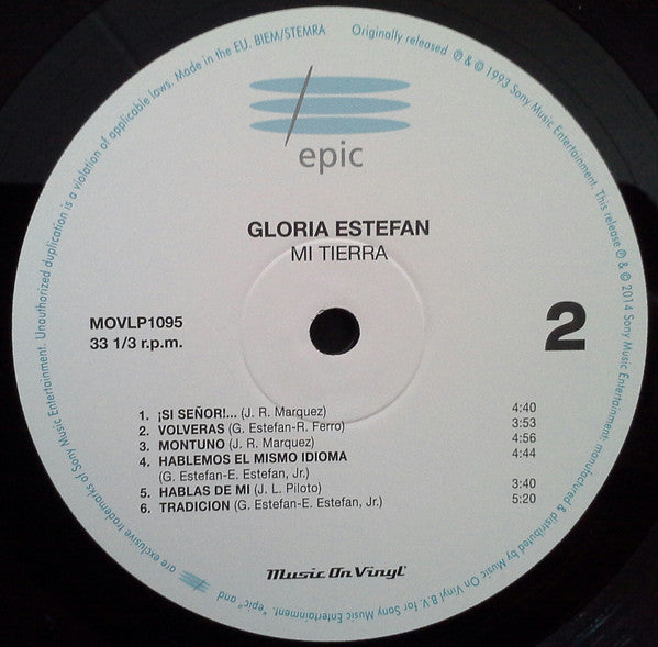 Gloria Estefan : Mi Tierra (LP, Album, RE, 180)