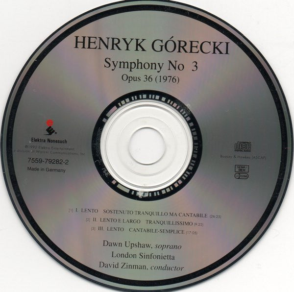 Henryk Górecki / Dawn Upshaw, London Sinfonietta, David Zinman - Symphony No. 3 (CD) - Discords.nl