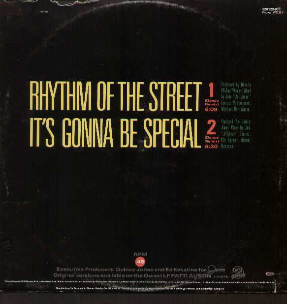 Patti Austin : Rhythm Of The Street / It's Gonna Be Special (Special Dance Remixes) (12", Maxi)