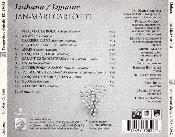 Jan-Maria Carlotti : Linhana / Lignane (CD, Album, RE, RM)