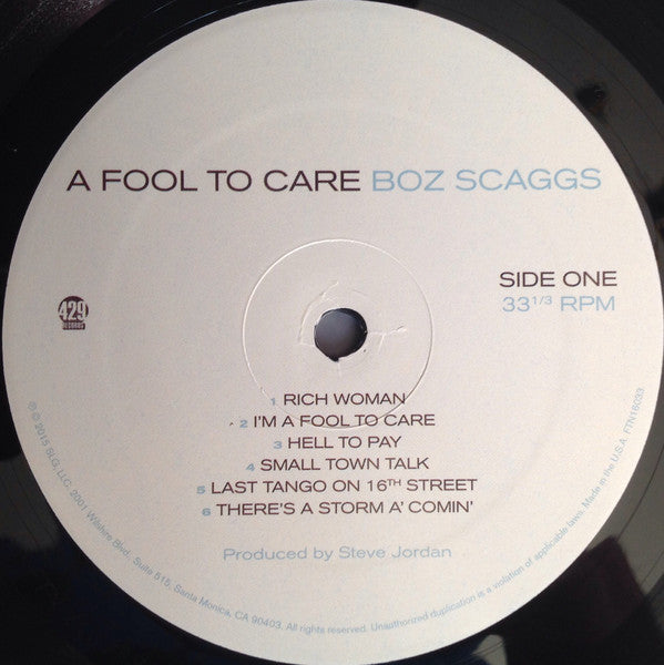 Boz Scaggs : A Fool To Care (LP, Album)