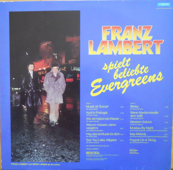 Franz Lambert : Franz Lambert Spielt Beliebte Evergreens (LP, Album, Gat)