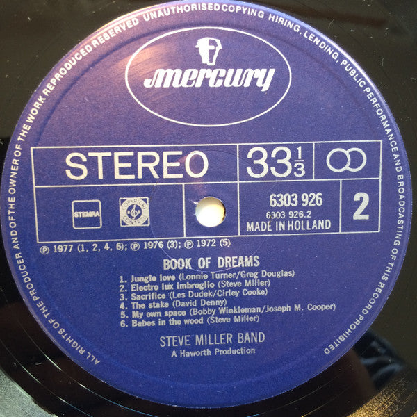 The Steve Miller Band* : Book Of Dreams (LP, Album)
