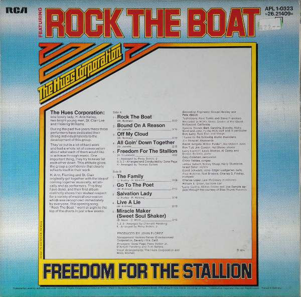 Hues Corporation, The - Freedom For The Stallion (LP Tweedehands) - Discords.nl