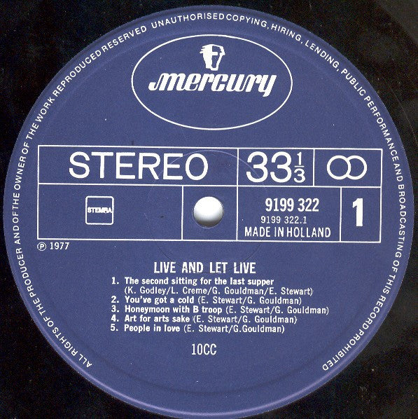 10cc : Live And Let Live (2xLP, Album)