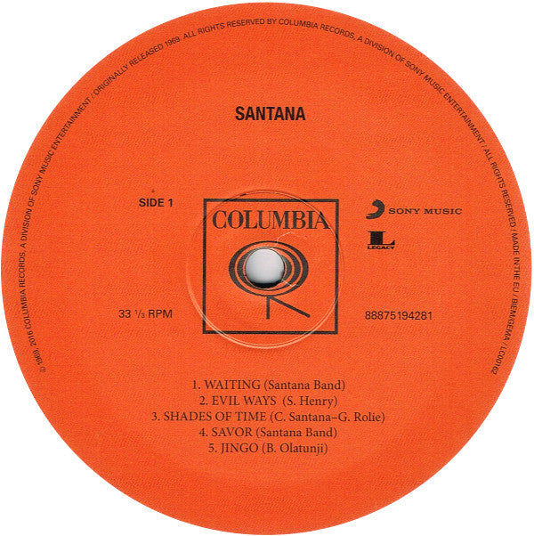 Santana : Santana (LP, Album, RE)