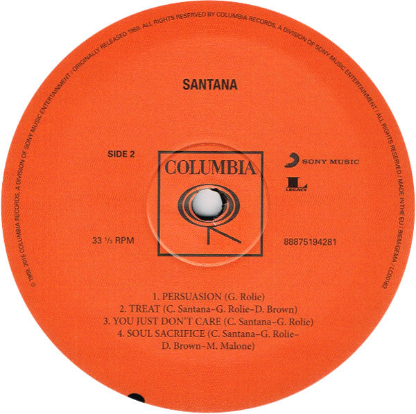 Santana : Santana (LP, Album, RE)