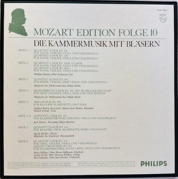 Wolfgang Amadeus Mozart : Mozart Edition 10 ● Die Kammermusik Mit Bläsern (4xLP + Box, Comp)