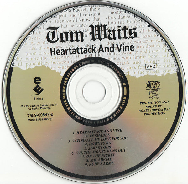 Tom Waits : Heartattack And Vine (CD, Album, RE)