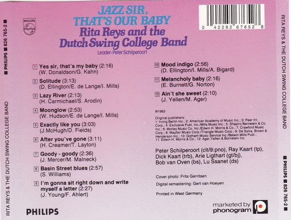 Rita Reys And The The Dutch Swing College Band : Jazz Sir, That's Our Baby (CD, Album, RE, RM)
