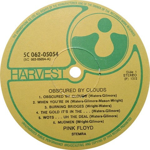 Pink Floyd : Obscured By Clouds (LP, Album)