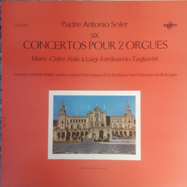 Padre Antonio Soler - Marie-Claire Alain, Luigi Ferdinando Tagliavini : Six Concertos Pour 2 Orgues (LP, Mono)