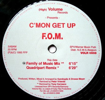 F.O.M. - C'mon Get Up (12" Tweedehands) - Discords.nl
