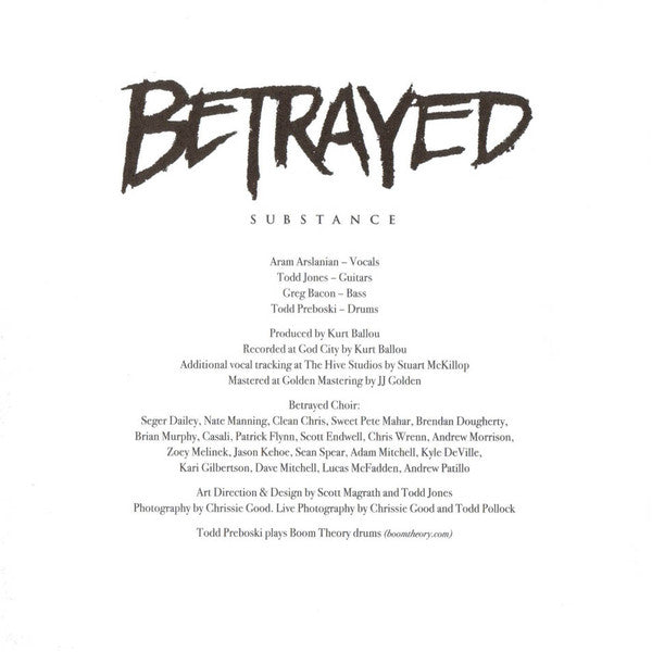 Betrayed - Substance (CD Tweedehands) - Discords.nl