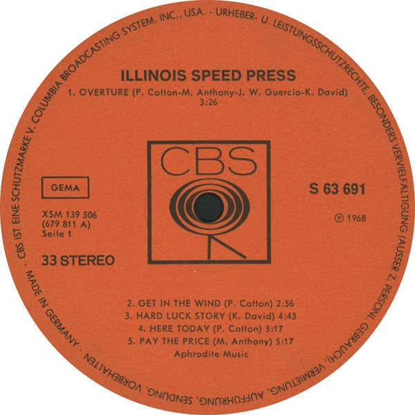 Illinois Speed Press - The Illinois Speed Press (LP Tweedehands) - Discords.nl