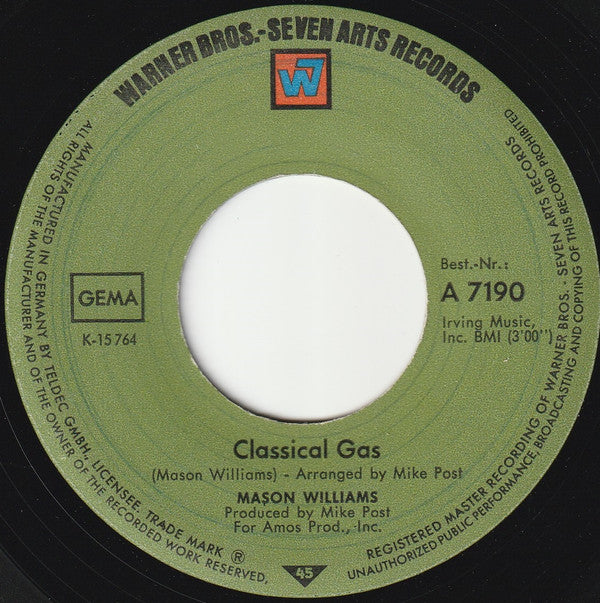 Mason Williams - Classical Gas (7-inch Single Tweedehands) - Discords.nl