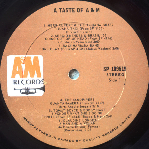Various - A Taste Of A&M Records (LP Tweedehands) - Discords.nl