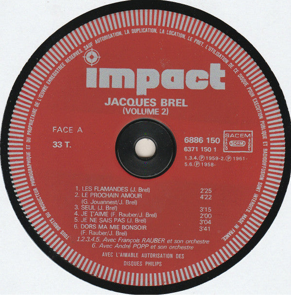 Jacques Brel - Jacques Brel Volume 2 (LP Tweedehands) - Discords.nl