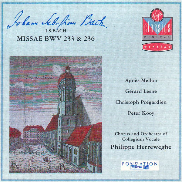 Johann Sebastian Bach - Agnès Mellon, Gérard Lesne, Christoph Prégardien, Peter Kooij, Collegium Vocale, Philippe Herreweghe - Missae BWV 233 & 236 (CD) - Discords.nl