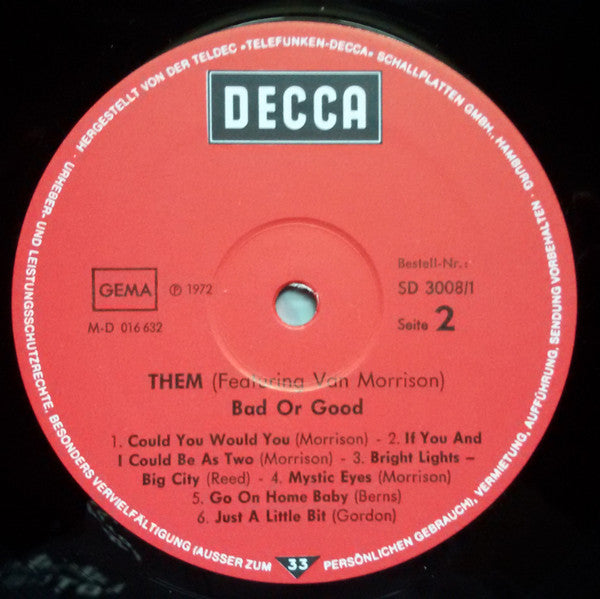 Them (3) Featuring Van Morrison - Bad Or Good (LP Tweedehands) - Discords.nl