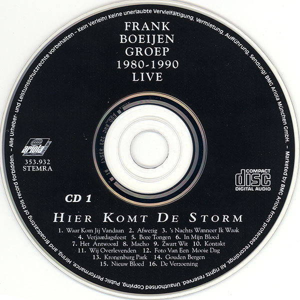 Frank Boeijen Groep - Hier Komt De Storm - Frank Boeijen Groep 1980-1990 Live (CD Tweedehands) - Discords.nl