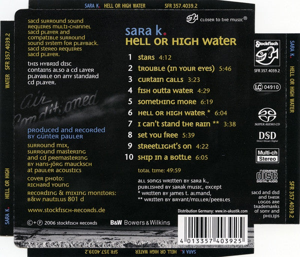 Sara K. - Hell Or High Water (CD Tweedehands) - Discords.nl