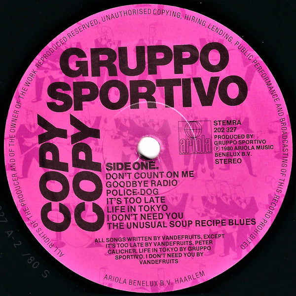 Gruppo Sportivo - Copy Copy (LP Tweedehands) - Discords.nl