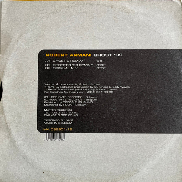 Robert Armani - Ghost '99 (12" Tweedehands) - Discords.nl
