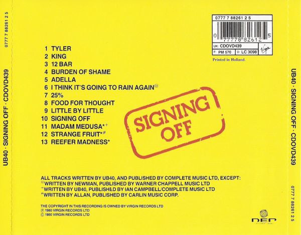UB40 - Signing Off (CD Tweedehands) - Discords.nl