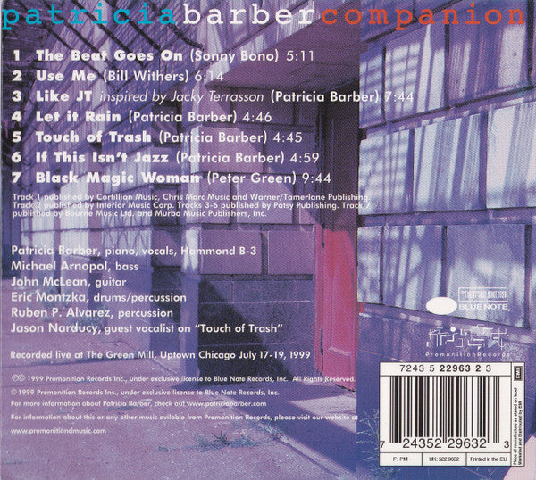 Patricia Barber - Companion (CD Tweedehands) - Discords.nl
