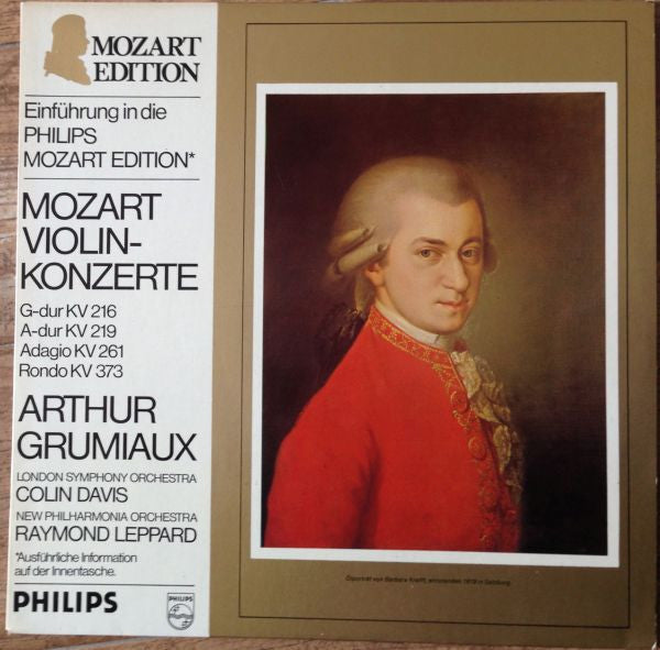 Wolfgang Amadeus Mozart, Arthur Grumiaux, London Symphony Orchestra, Sir Colin Davis - Mozart Violin-Konzerte (LP Tweedehands) - Discords.nl