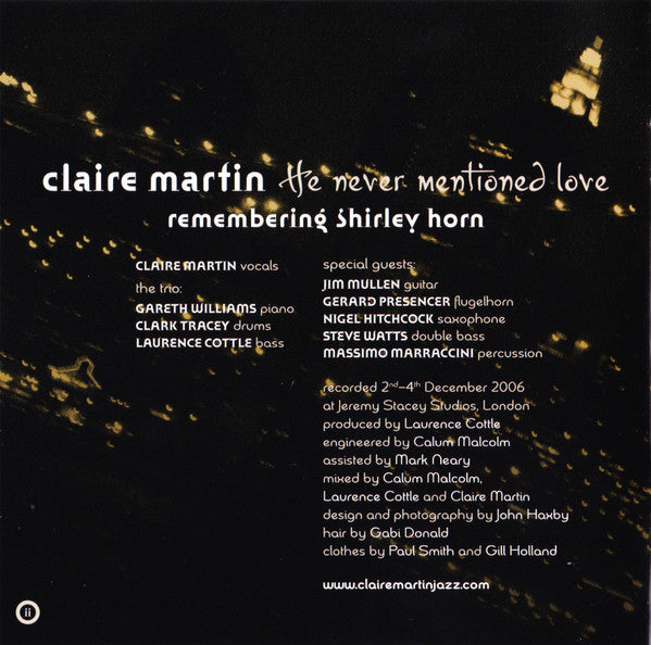 Claire Martin - He Never Mentioned Love (CD Tweedehands) - Discords.nl