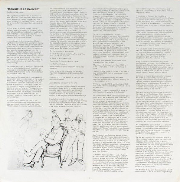Erik Satie, Reinbert de Leeuw - Early Piano Works Vol./Folge 1 (LP Tweedehands) - Discords.nl