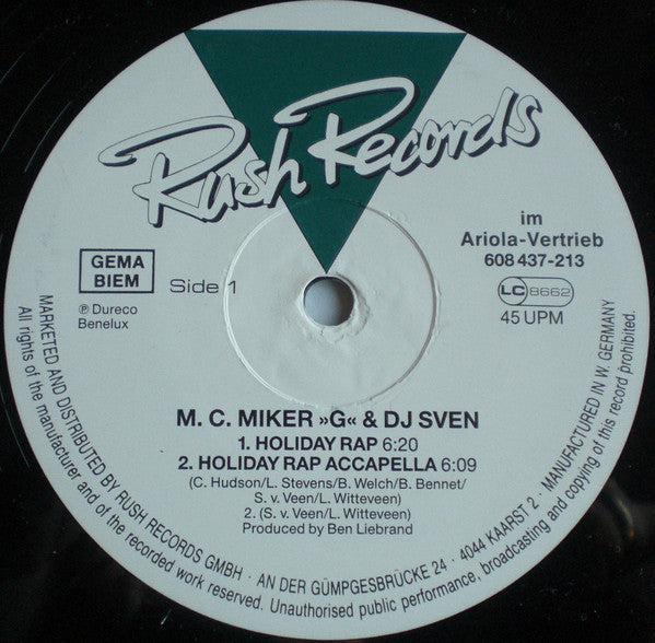 MC Miker G. & DJ Sven - Holiday Rap (12" Tweedehands)