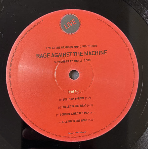 Rage Against The Machine - Live At The Grand Olympic Auditorium (LP Tweedehands)